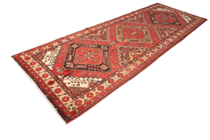 Handgeknüpfter Ardebil Perserteppich, 353 × 128 cm, Wolle