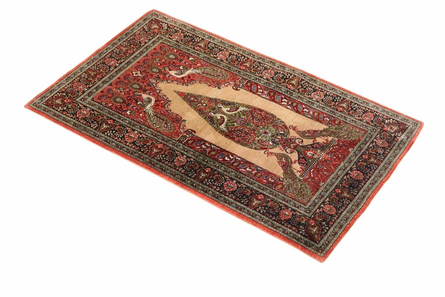 Ghom Seidenteppich 127×78, handgeknüpft, hohe Qualität, Luxus