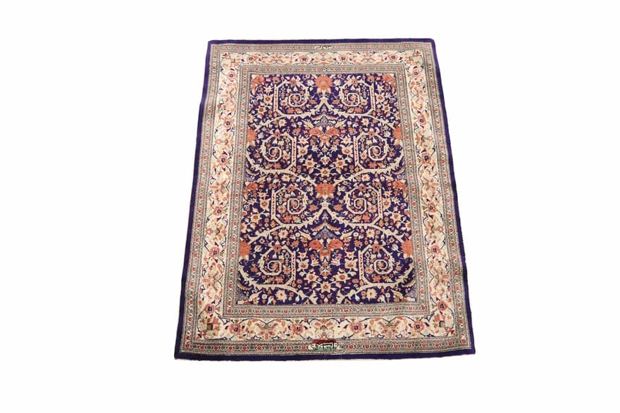 Ghom Seidenteppich 117×82 cm – Luxus handgeknüpft Orientteppich