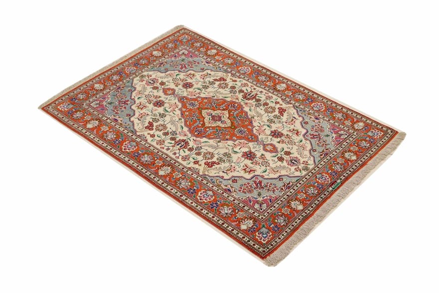 Ghom Seidenteppich 152×104 cm, luxuriös, handgeknüpft