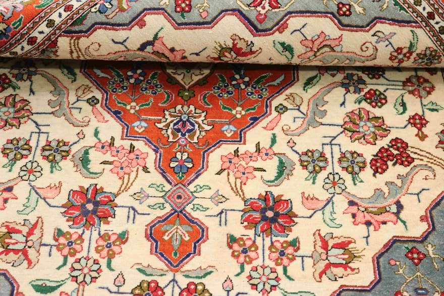 Ghom Seidenteppich 152×104 cm, luxuriös, handgeknüpft