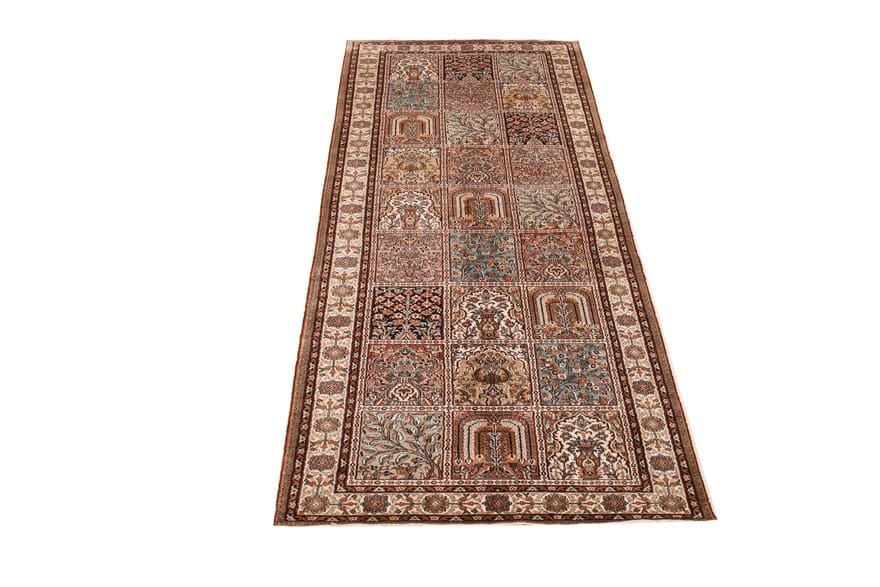 Kashmir Orientteppich 241 × 82 cm aus Seide, handgeknüpft