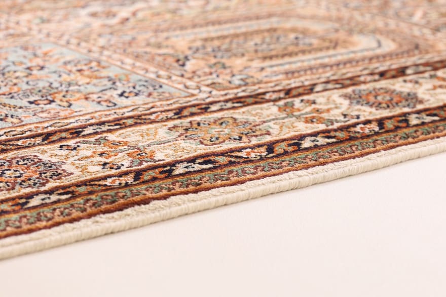 Kashmir Orientteppich 241 × 82 cm aus Seide, handgeknüpft
