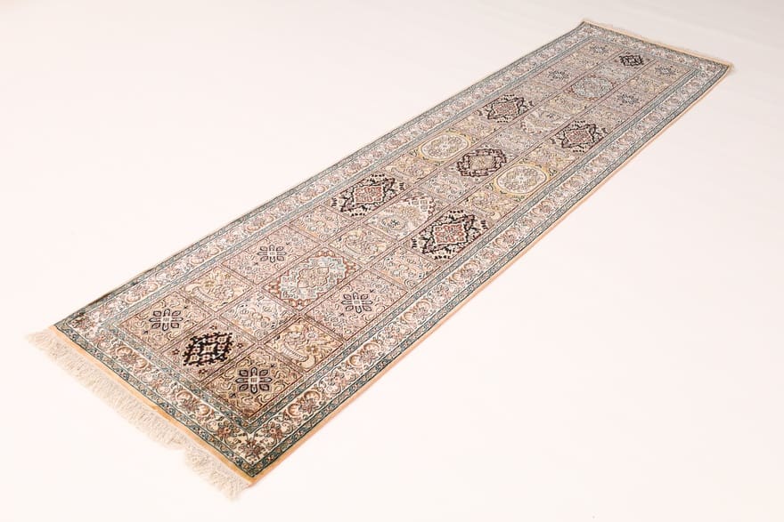 Kashmir Orientteppich aus Indien, 302 × 80 cm