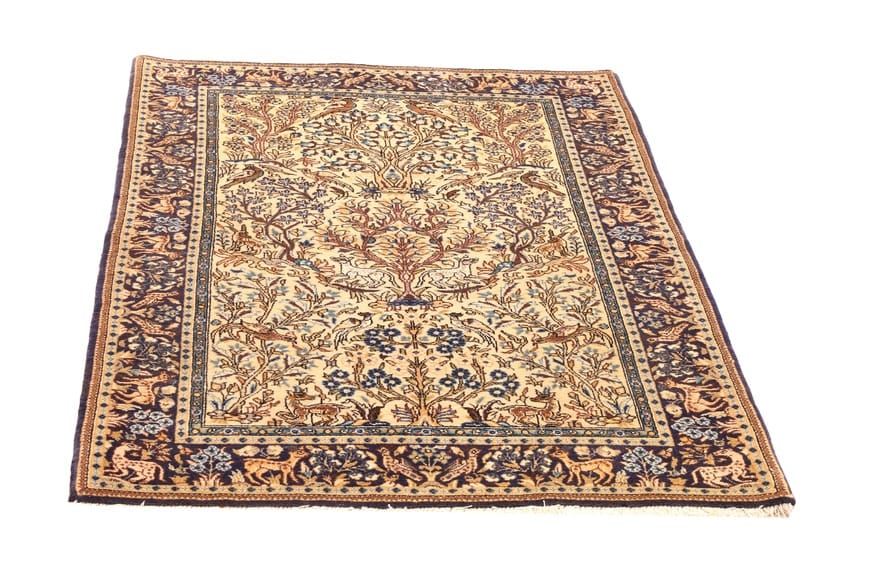 Ghom Perserteppich 160 × 102 cm aus Wolle & Seide, handgeknüpft