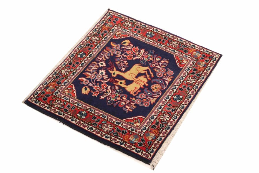 Ghom Perserteppich 77 × 62 cm aus Wolle, handgeknüpft