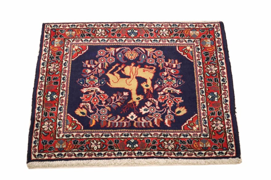 Ghom Perserteppich 77 × 62 cm aus Wolle, handgeknüpft