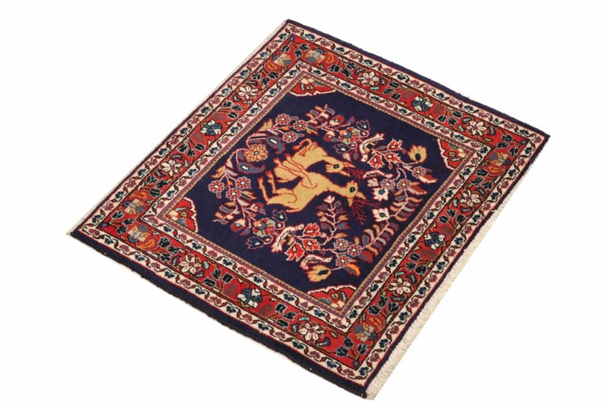 Ghom Perserteppich 77 × 62 cm aus Wolle, handgeknüpft