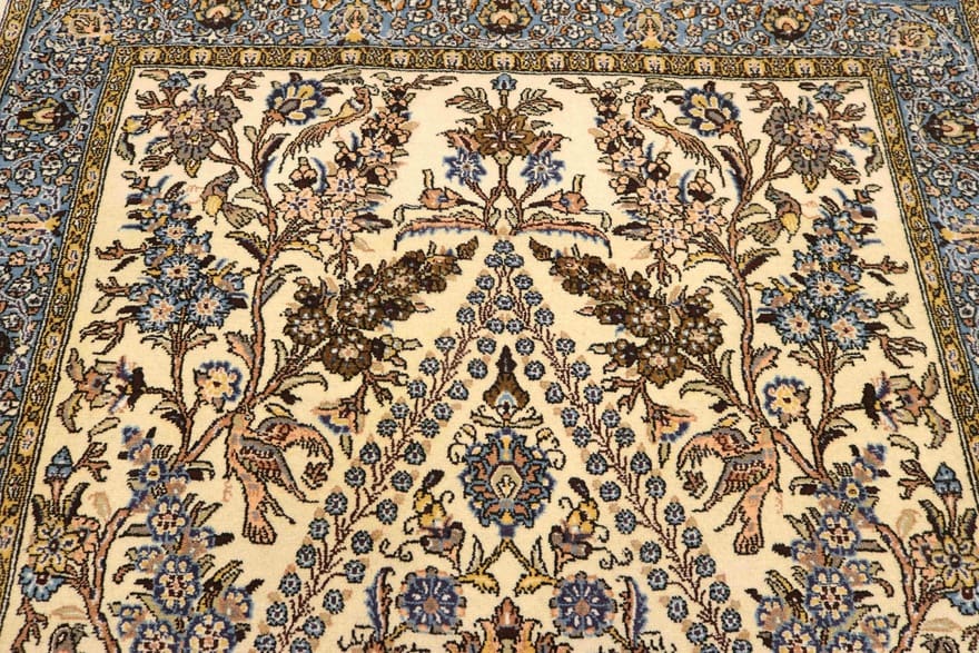 ghom-teppich-212x144-cm-reine-seide-handgeknupft-luxurios-5 Handgeknüpfter Ghom Perserteppich, 210 × 143 cm, Wolle & Seide
