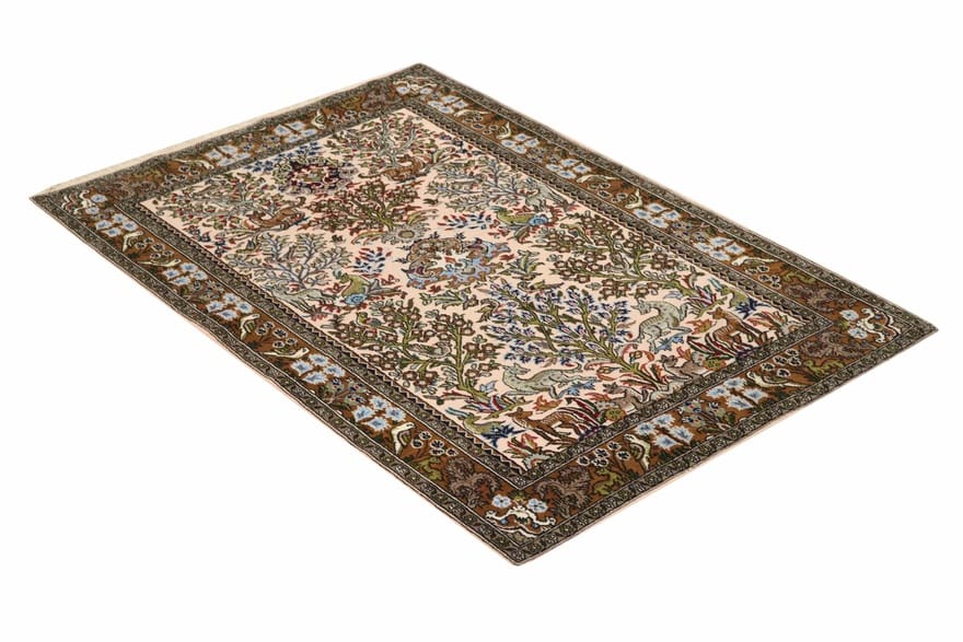 Handgeknüpfter Ghom Perserteppich, 160 × 104 cm, Wolle