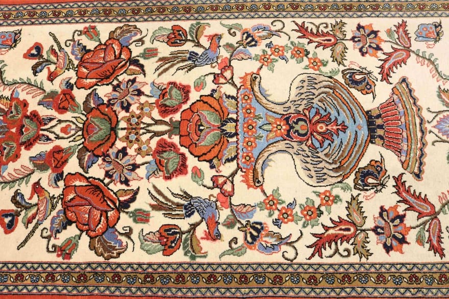 Ghom Perserteppich 210 × 75 cm aus Wolle, handgeknüpft