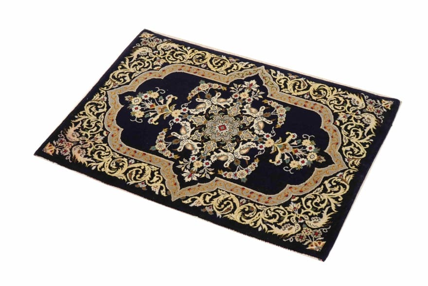 Ghom Perserteppich aus Iran, 98 × 70 cm