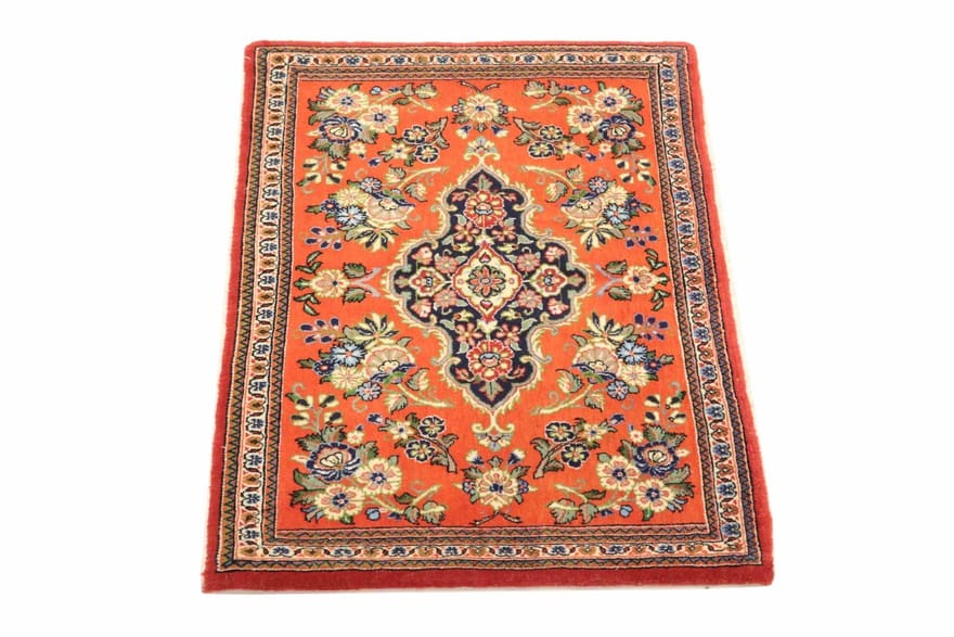 Ghom Perserteppich aus Iran, 86 × 60 cm