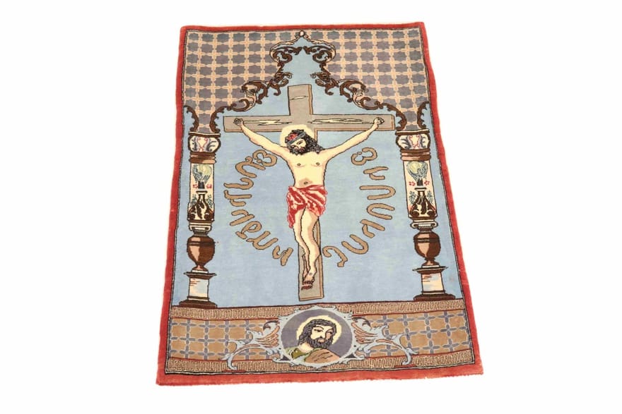 Ghom Perserteppich aus Iran, 91 × 56 cm