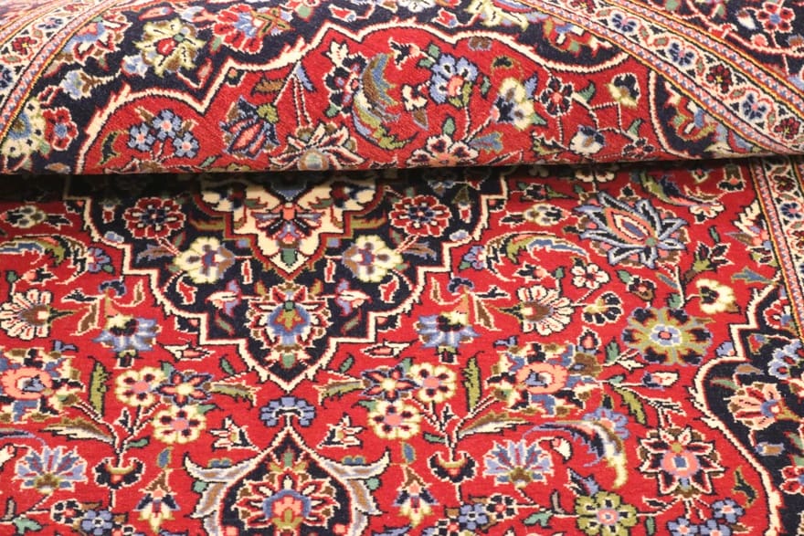 Kashan Perserteppich 168 × 118 cm aus Wolle, handgeknüpft