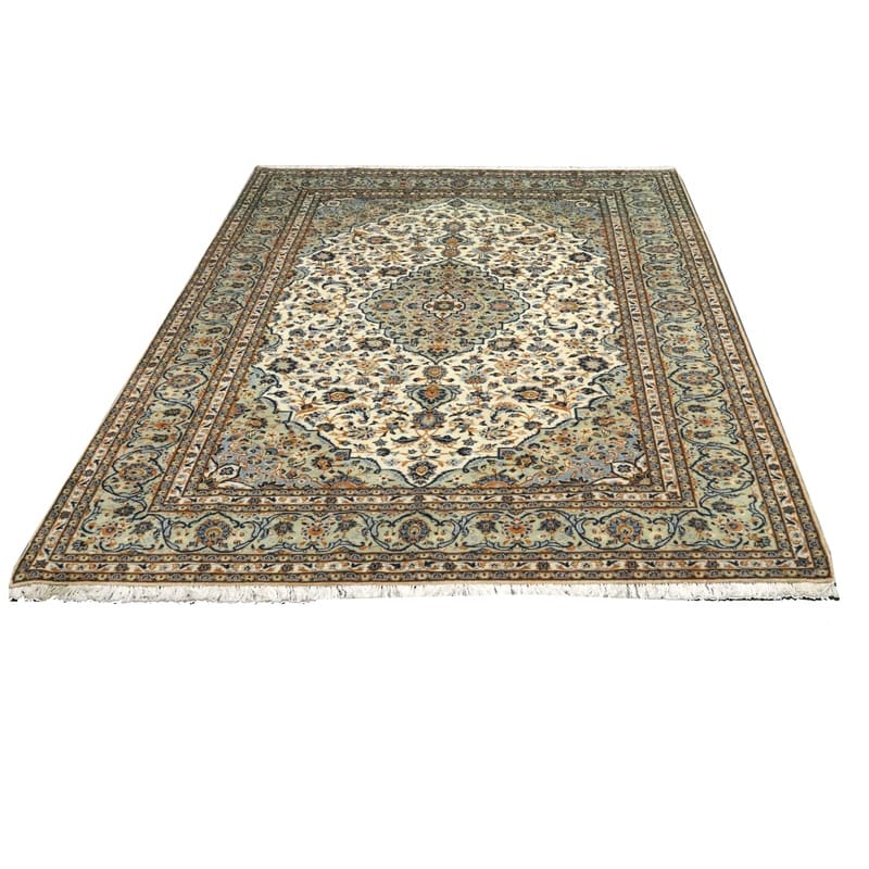 kashan-teppich-368x251-cm-creme-mandarinen-handgeknupft-2 Handgeknüpfter Kashan Perserteppich 366 × 250 cm