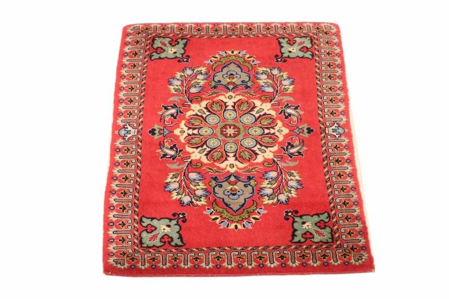 Handgeknüpfter Kashan Perserteppich, 95 × 60 cm, Wolle