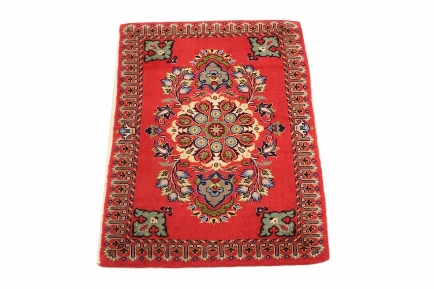 Handgeknüpfter Kashan Perserteppich, 95 × 60 cm, Wolle