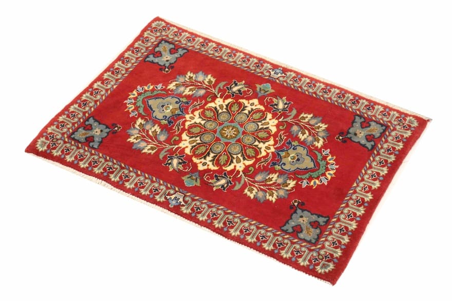 Handgeknüpfter Kashan Perserteppich, 97 × 70 cm, Wolle