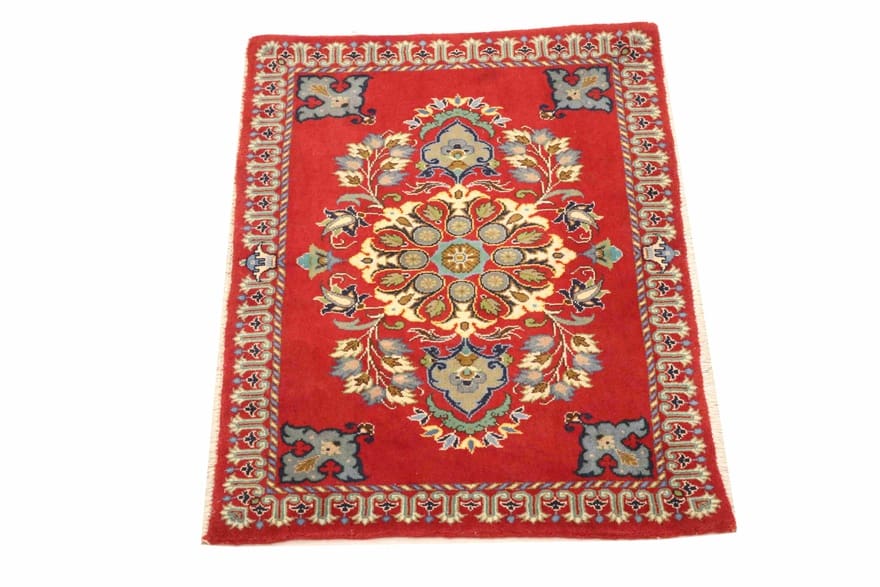 Handgeknüpfter Kashan Perserteppich, 97 × 70 cm, Wolle