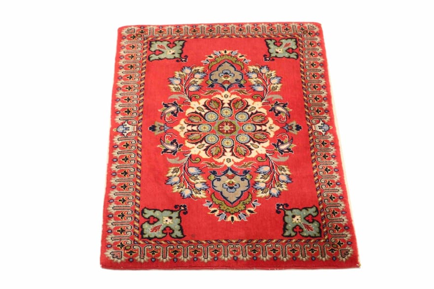 Handgeknüpfter Kashan Perserteppich, 95 × 60 cm, Wolle