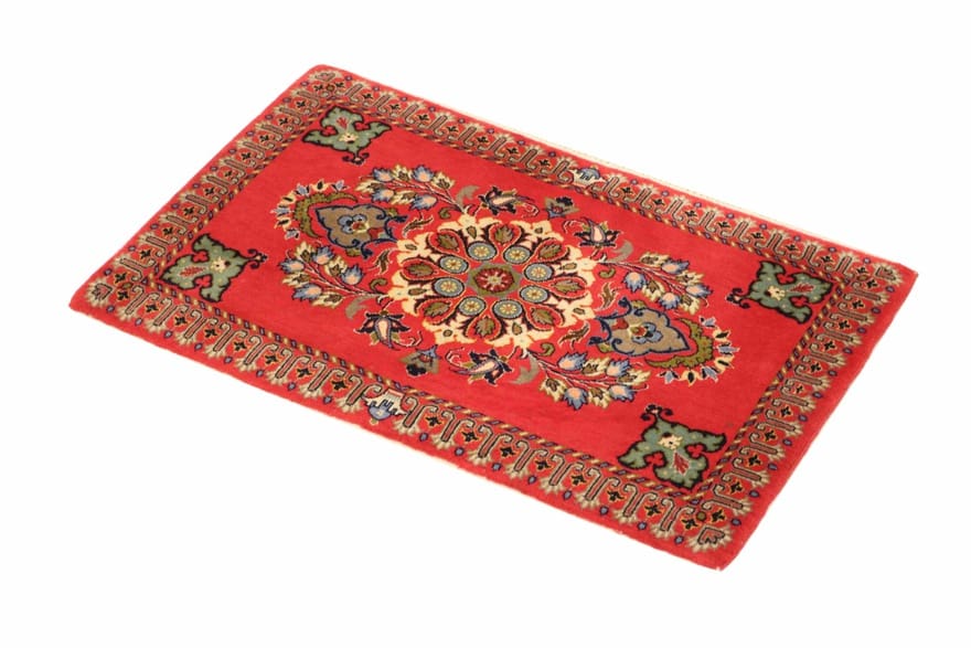 Handgeknüpfter Kashan Perserteppich, 95 × 60 cm, Wolle