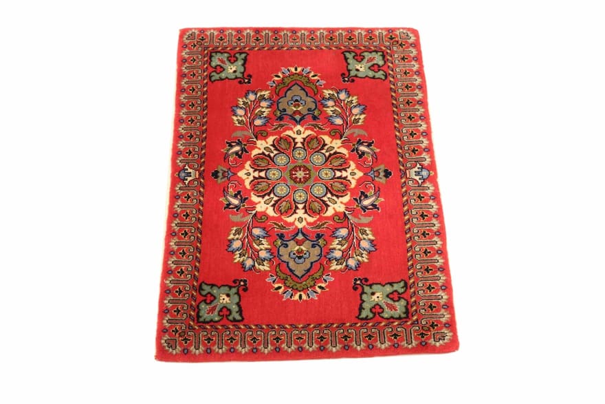 Handgeknüpfter Kashan Perserteppich, 95 × 60 cm, Wolle