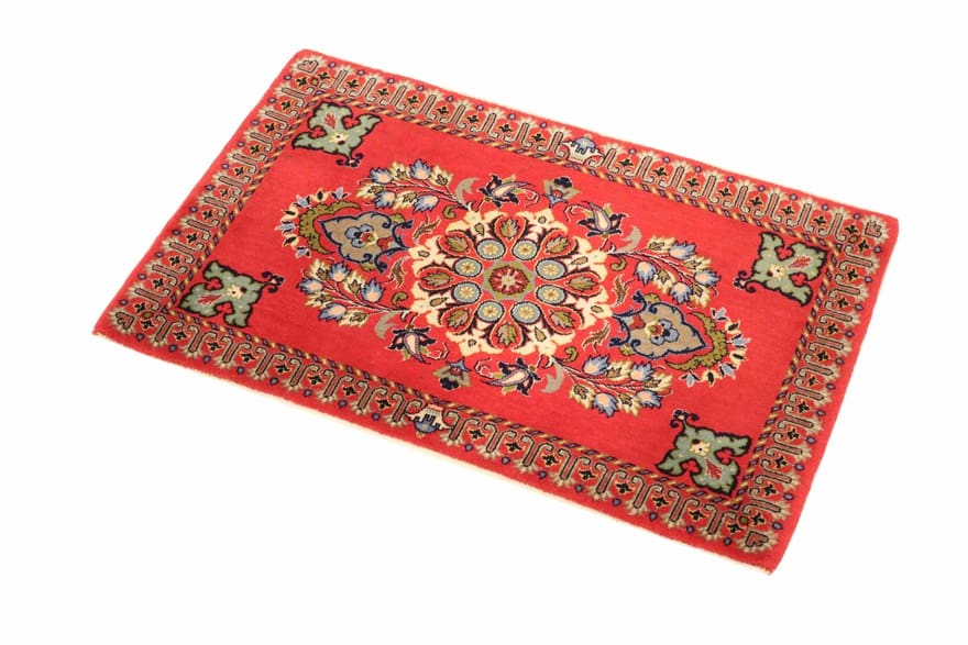 Handgeknüpfter Kashan Perserteppich, 95 × 60 cm, Wolle