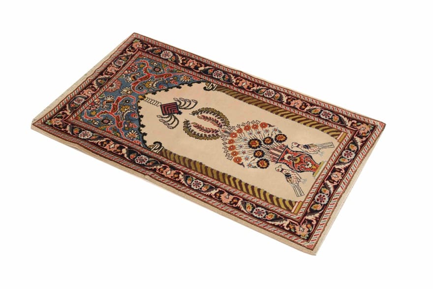 Kashan Perserteppich 120 × 70 cm aus Wolle, handgeknüpft