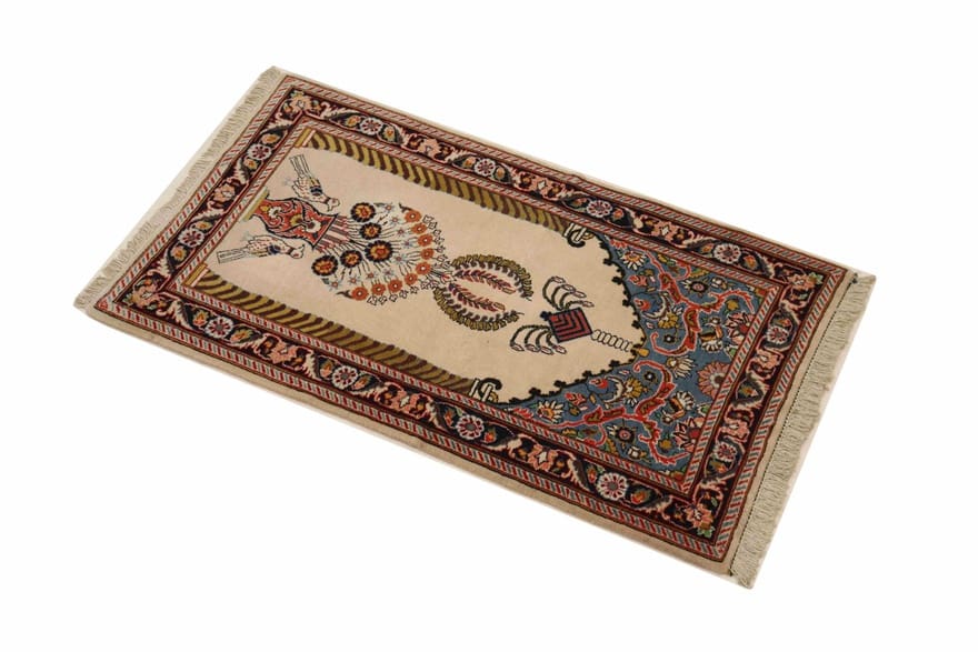 Kashan Perserteppich 120 × 70 cm aus Wolle, handgeknüpft