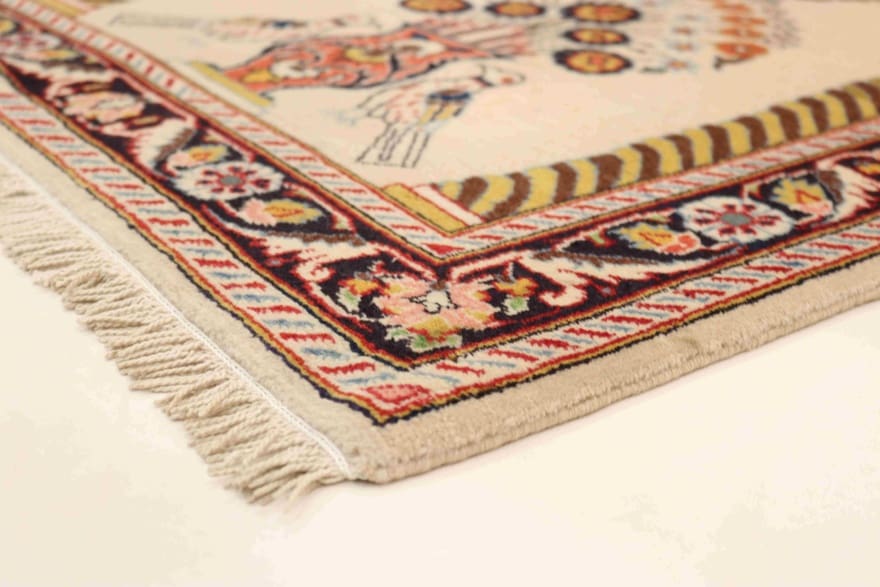 Kashan Perserteppich 120 × 70 cm aus Wolle, handgeknüpft