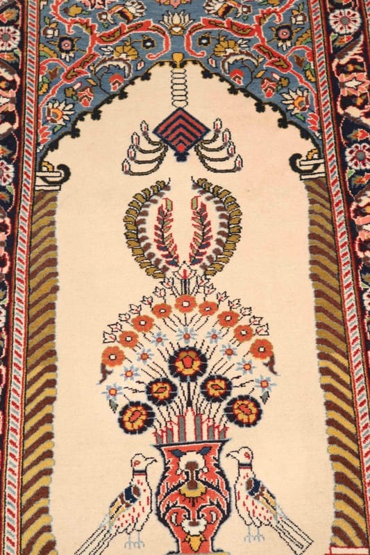 Kashan Perserteppich 120 × 70 cm aus Wolle, handgeknüpft