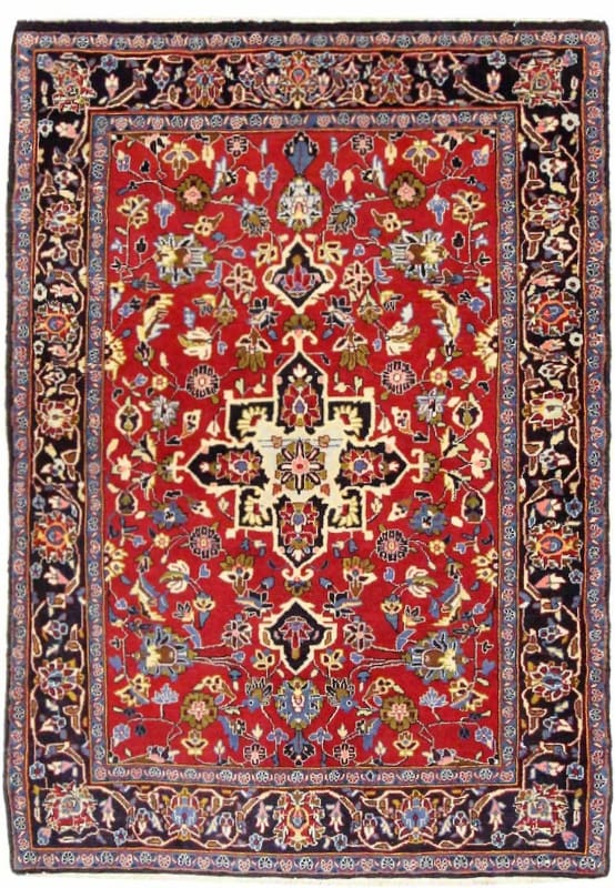 Handgeknüpfter Kashan Perserteppich, 160 × 114 cm, Wolle