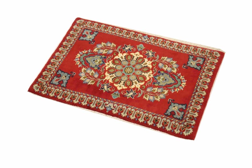 Kashan Perserteppich aus Iran, 95 × 64 cm
