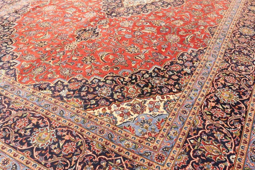 Handgeknüpfter Kashan Perserteppich 414 × 260 cm