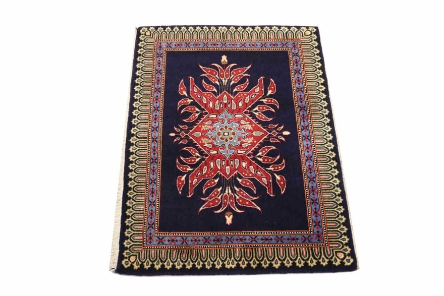 Kashan Perserteppich 100 × 60 cm aus Wolle, handgeknüpft
