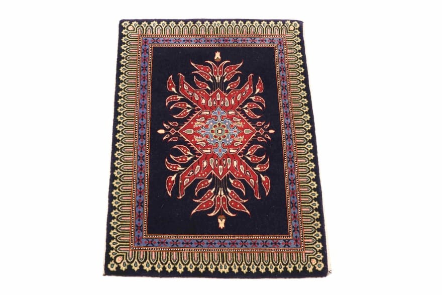 Kashan Perserteppich 100 × 60 cm aus Wolle, handgeknüpft