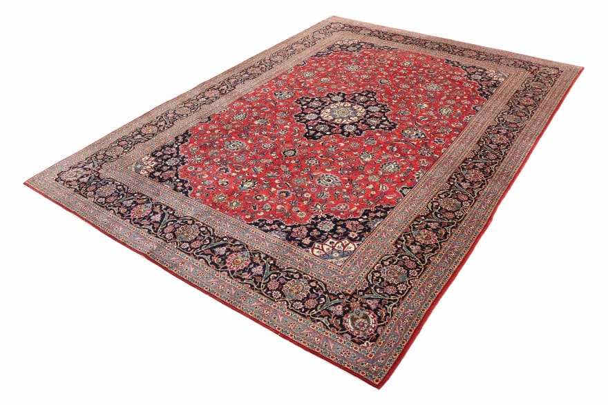 Kashan Perserteppich 430 × 307 cm aus Wolle, handgeknüpft