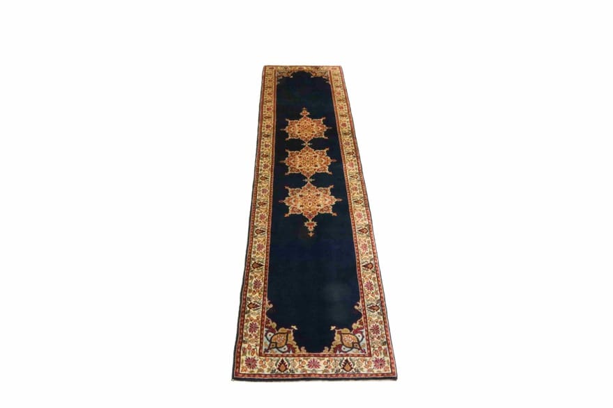 Kashan Perserteppich 370 × 77 cm aus Wolle, handgeknüpft