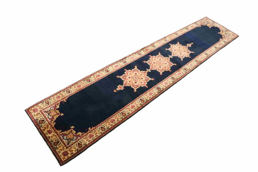 Kashan Perserteppich 370 × 77 cm aus Wolle, handgeknüpft