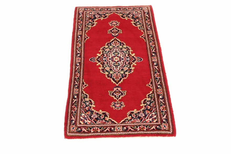 Kashan Perserteppich 129 × 64 cm aus Wolle, handgeknüpft