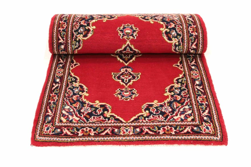 Kashan Perserteppich 129 × 64 cm aus Wolle, handgeknüpft