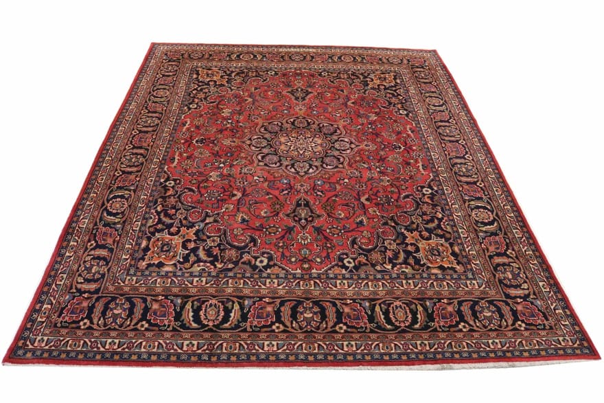 Handgeknüpfter Mashhad Perserteppich, 366 × 291 cm, Wolle