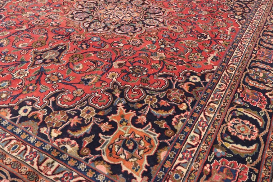 Handgeknüpfter Mashhad Perserteppich, 366 × 291 cm, Wolle