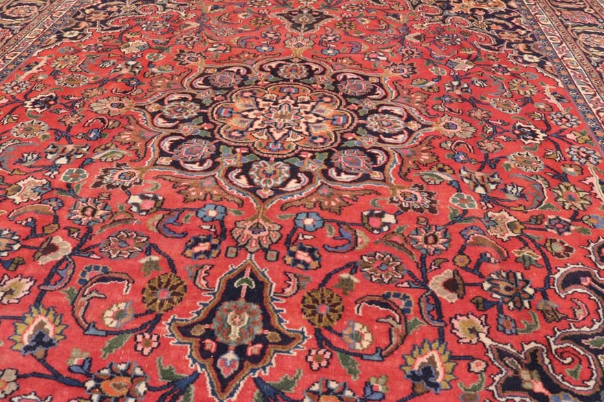 Handgeknüpfter Mashhad Perserteppich, 366 × 291 cm, Wolle