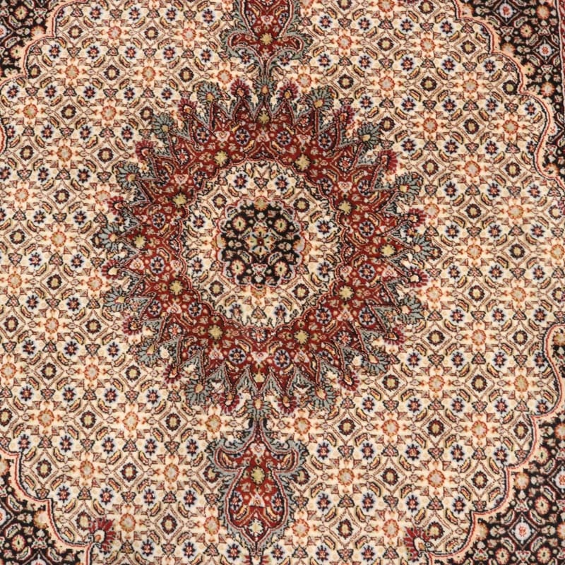 Handgeknüpfter Moud Perserteppich, 203 × 155 cm, Wolle & Seide