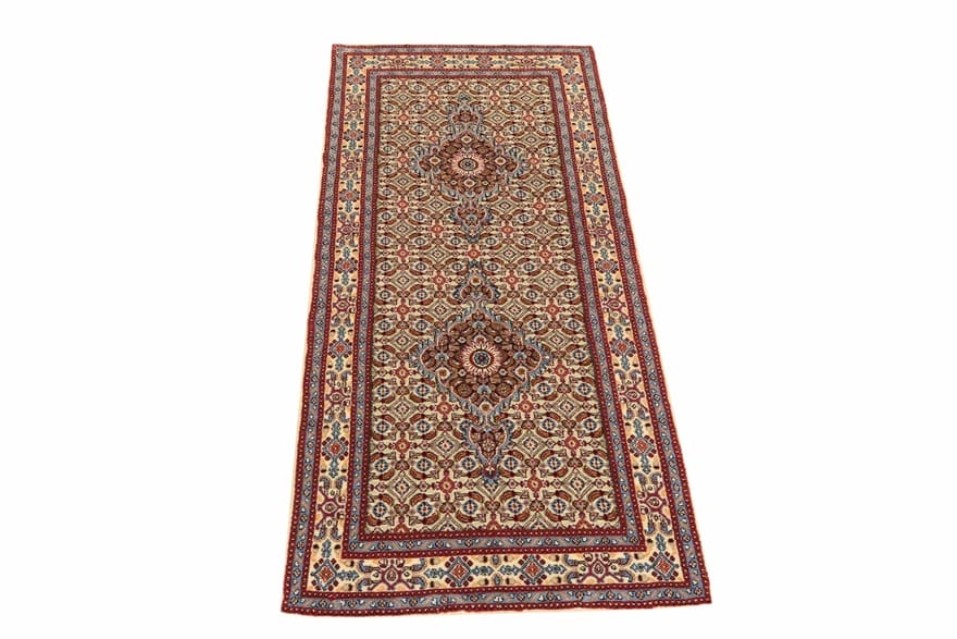 Moud Perserteppich aus Iran, 197 × 79 cm
