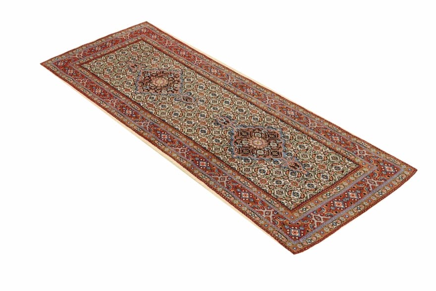Moud Perserteppich 200 × 78 cm aus Wolle & Seide, handgeknüpft