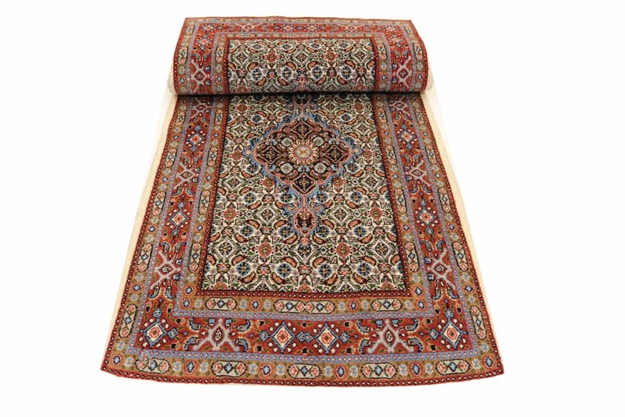Moud Perserteppich 200 × 78 cm aus Wolle & Seide, handgeknüpft