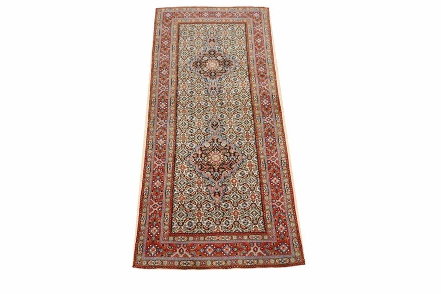 Moud Perserteppich 200 × 78 cm aus Wolle & Seide, handgeknüpft